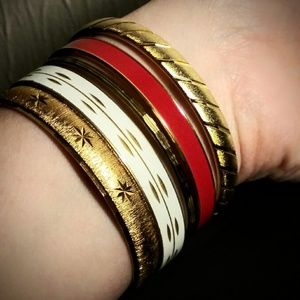 Vintage Monet Gold Tone Bangle lot